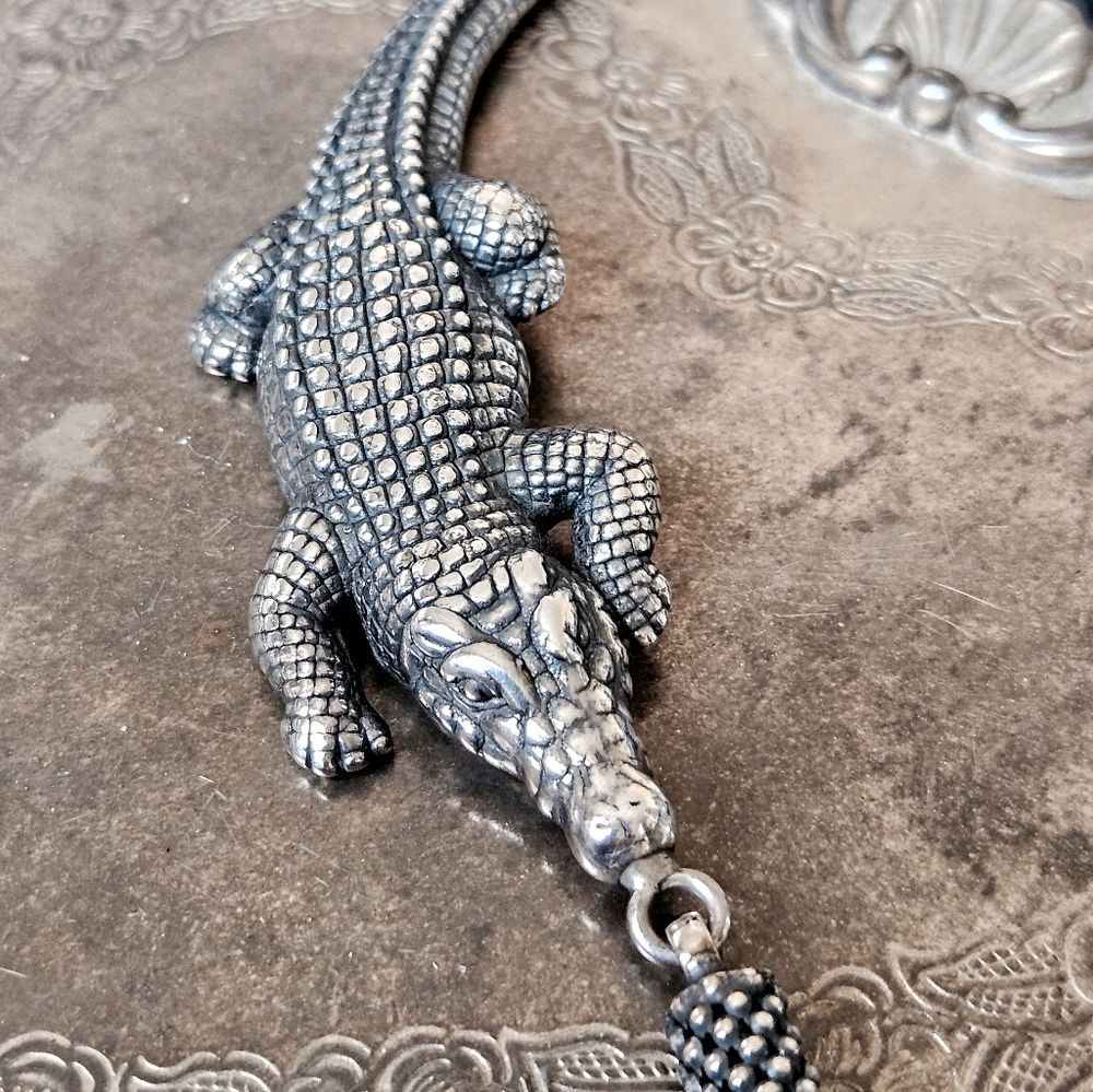 Ross-Simons Italian 925 SS Alligator Necklace 18".